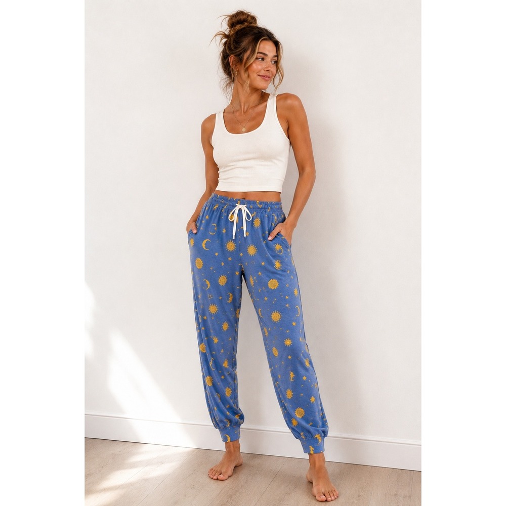 Honeydew Blue Sun & Moon Witchy Cosmic  Pants Astrology‎ Whimsy